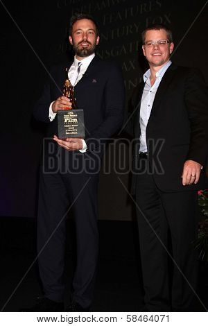 Ben Affleck, Matt Damon at the 2013 SBIFF Modern Masters Award presented to Ben Affleck, Arlington Theater, Santa Barbara, CA 01-25-13