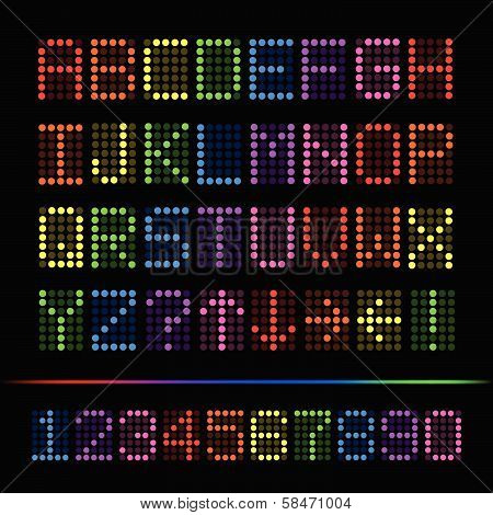 Digital Font Set, Vector Illustration