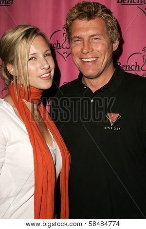 HOLLYWOOD - AUGUST 28: Ella Smith and Chris Breed at the Benchwarmer Trading Cards' Summer Birthday Celebration August 28, 2006 in Les Deux, Hollywood, CA.