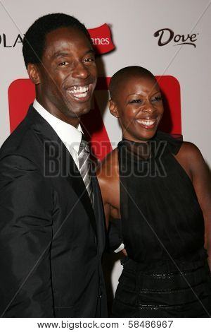 HOLLYWOOD - AUGUST 27: Isaiah Washington and wife Jenisa at the TV Guide Emmy After Party August 27, 2006 in Social, Hollywood, CA.
