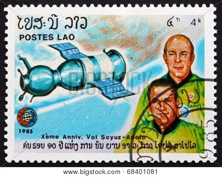 Postage Stamp Laos 1985 Soyuz, Cosmonauts