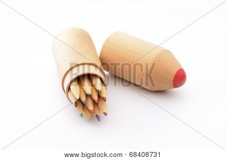 Colour Pencils Isolated On White Background