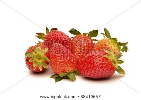 Frech Strawberries On White Background