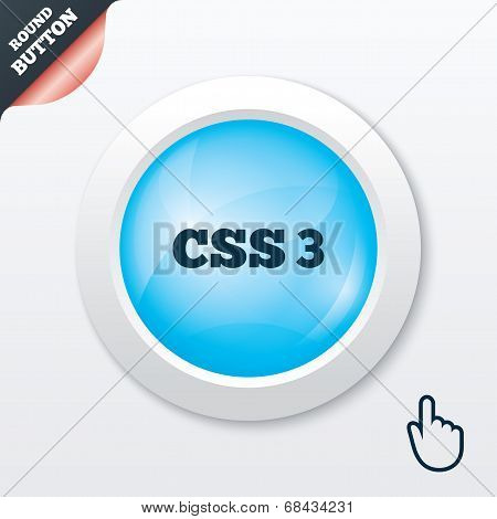 CSS3 sign icon. Cascading Style Sheets symbol.