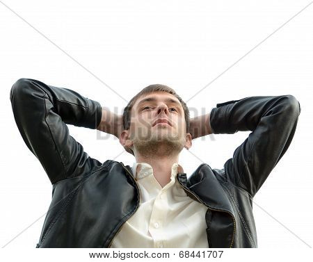 young man on a light background