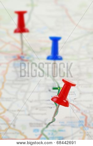 Route Marked On A Map