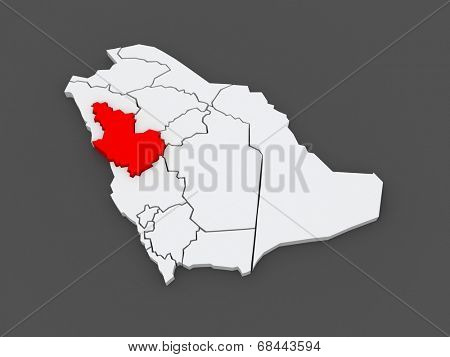 Map of El Madina. Saudi Arabia. 3d