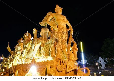 The Traditional Candle Procession Festival Of Buddha