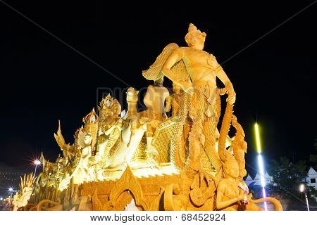 The traditional candle procession festival of Buddha