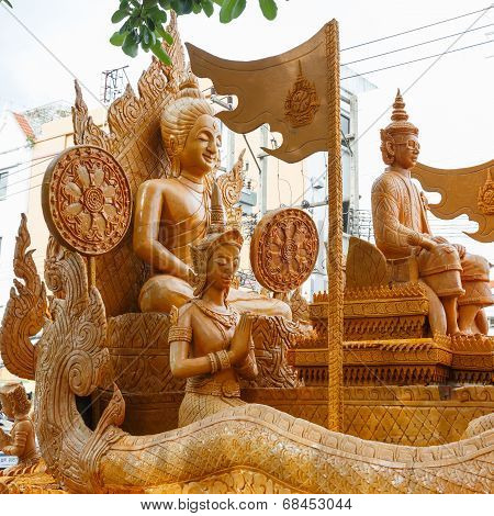 The traditional candle procession festival of Buddha.