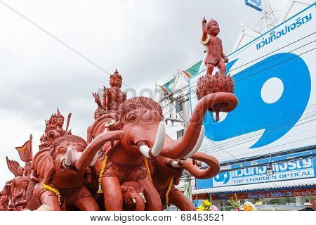 The traditional candle procession festival of Buddha.