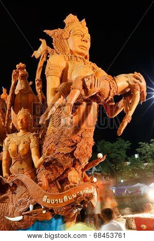 The Traditional Candle Procession Festival Of Buddha.