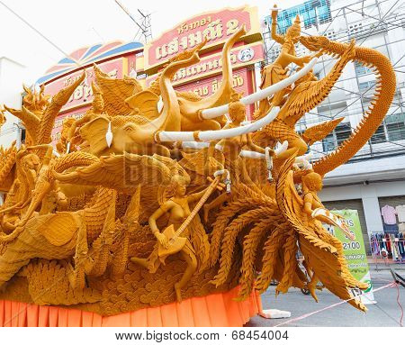The Traditional Candle Procession Festival Of Buddha.