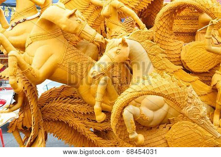 The Traditional Candle Procession Festival Of Buddha.