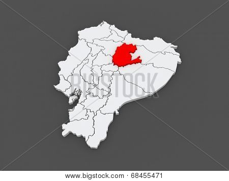 Map of Napo. Ecuador. 3d