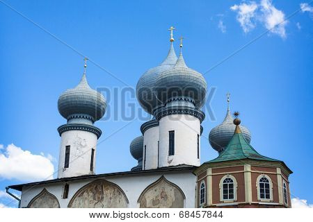 Tikhvin Assumption Monastery in Tikhvin, Russia.