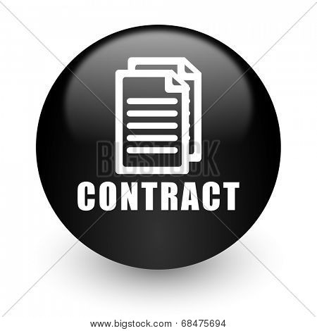contract black glossy internet icon