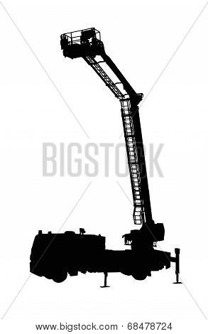 Detailed Fire Truck Silhouette