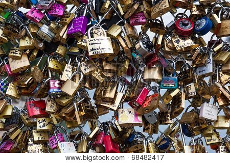 Locks Of Pont Des Arts In Paris, France - Love Bridge