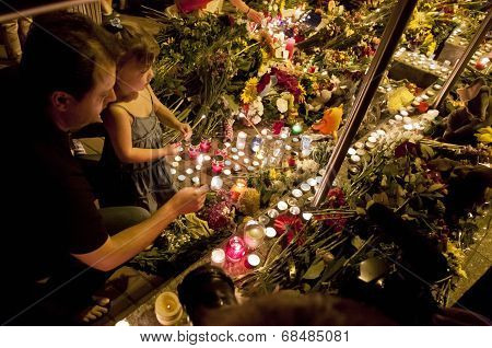 People Place Flowers At Dutch Embassy In Kyiv
