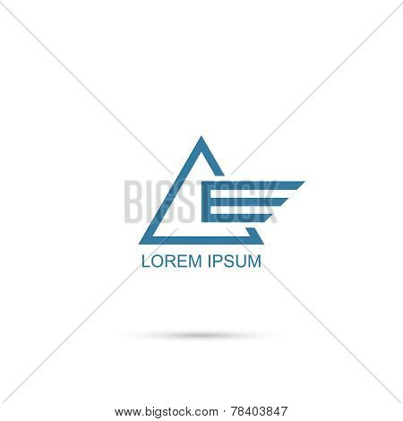 Business Abstract triangle with wings icon