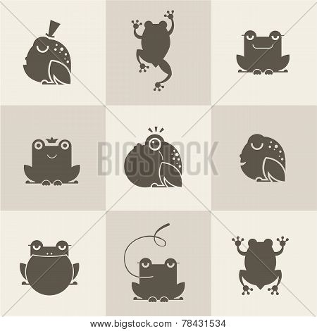 Frog characters flat