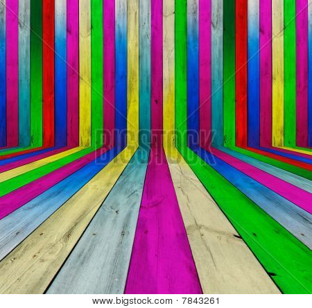 Camera in legno multicolore
