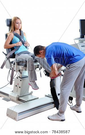 Sports Scientist Doing Performance Assessment. Modern Technology.