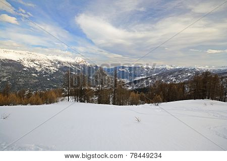 Ski Slope In Scenic Valley