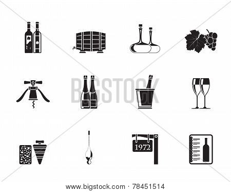 Silhouette Wine and drink Icons
