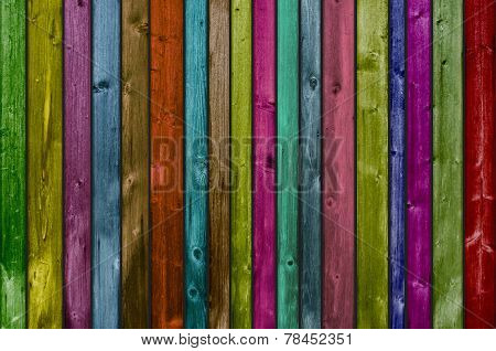 Colorful background with wooden planks