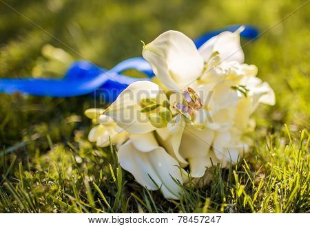 Wedding Rings on a Flower