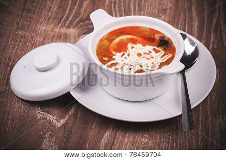 Eastern European Soup Rassolnik In Bowl