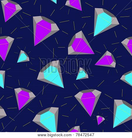 Cartoon Diamond Seamless Pattern