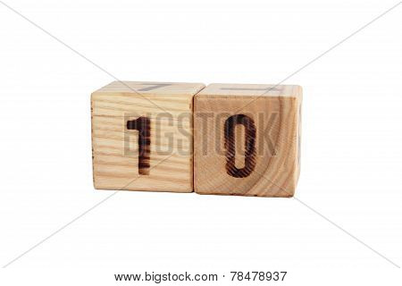 Numbers on a wooden cube