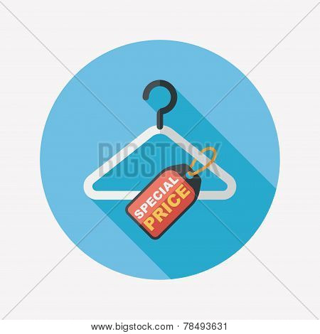 Shopping Clothes Hanger Flat Icon With Long Shadow,eps10