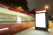 Blank Billboard In Bus Stop