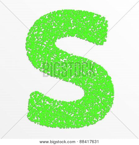 Vector multi color alphabet with grain texture, letter S
