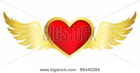 Flying Heart With Wings