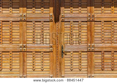Wooden Gate With Large Rivets