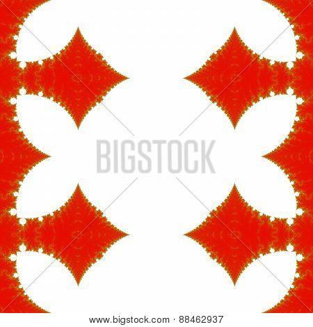 Gold red white decorative seamless luxury fractal pattern