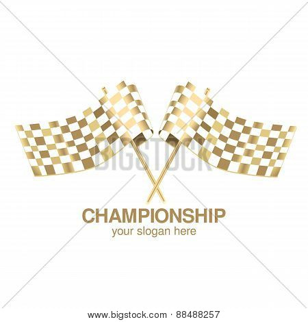checkered flag racing gold
