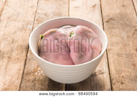 Dumpling With Garlic Chives - Thai Snack (chinese Chive) On Dish