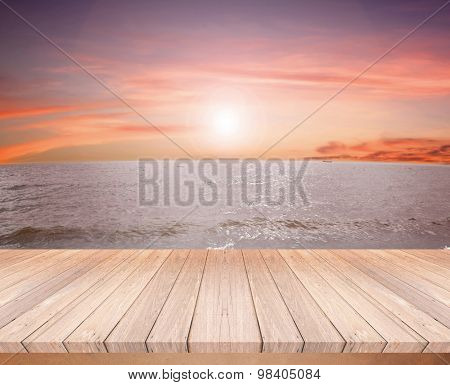 Sea To Sky Sunset Wood Floor Balcony