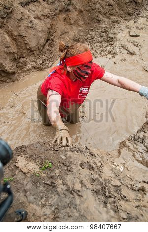 Attractive girl in extrime racing