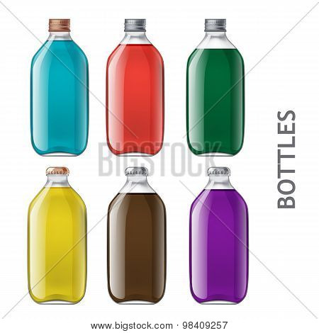 Set of realistic bottles