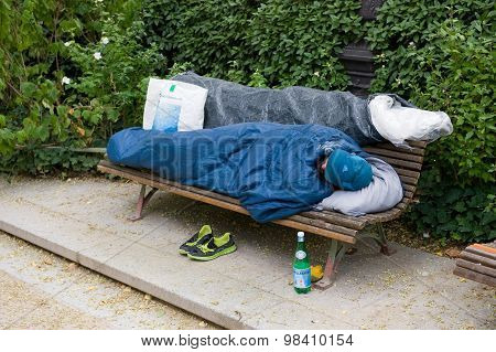 Homeless Man Sleeping