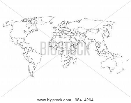 World map with country borders