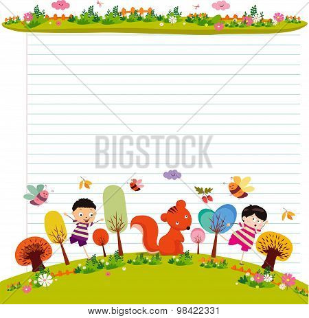 design elements for notebook, diary. Goodbye summer. Hello autumn