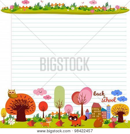 design elements for notebook, diary. Goodbye summer. Hello autumn